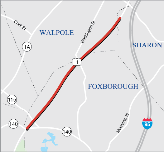 Foxborough: Resurfacing and Related Work on Route 1